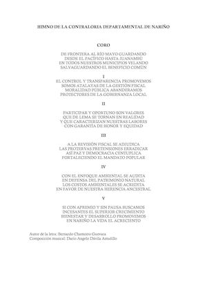 Himno Contraloria Departamental De Nariño
