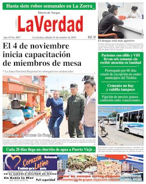 La Guaira, sábado 31 de octubre de 2015 Año 19 Nº 5817