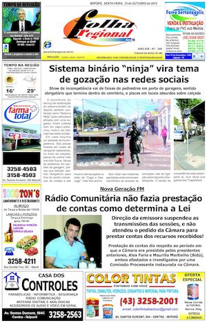 Folha Regional - Ibiporã  - 23 de Outubro 2015