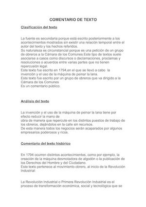 Comentario De Texto
