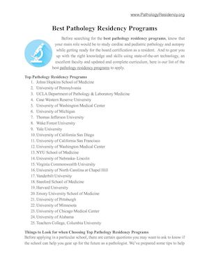Best Pathology Residency Programs
