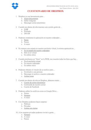 Cuestionario Dropbox