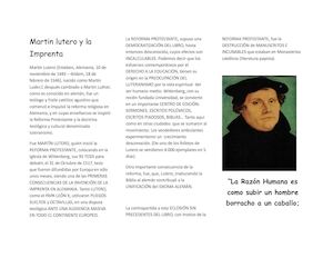 Martin Lutero Y La Imprenta