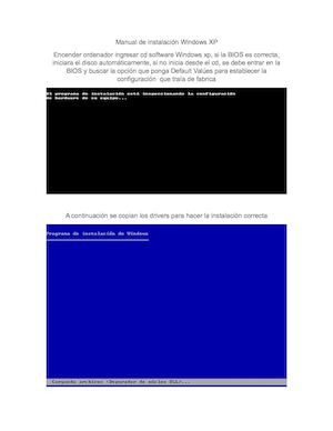 Manual De Instalación Windows Xp