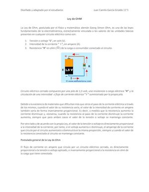 Ley Ohm Y Watt