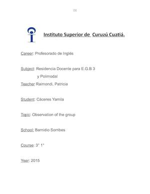 Observación Del Grupo 3° 1°