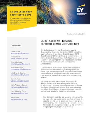 Beps Acción 10 – Servicios Intragrupo De Bajo Valor Agregado
