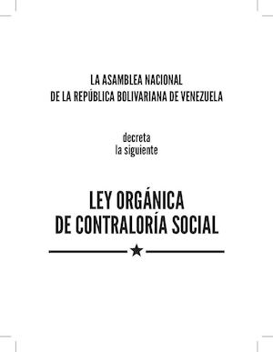 Ley Orgánica De Contraloria Social
