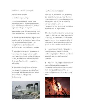 Fenómenos Naturales Y Antrópicos