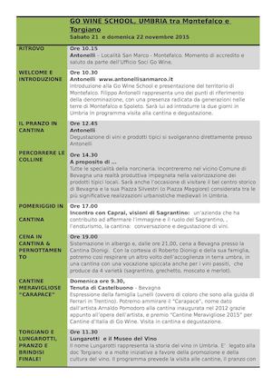 Go Wine School Umbria 2015 Programma E Come Partecipare