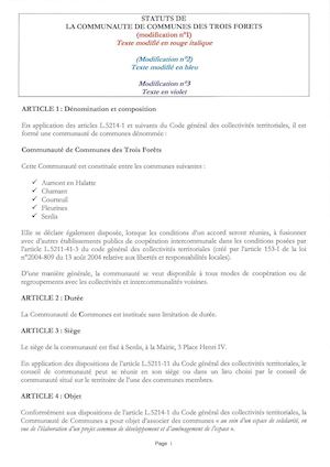 Statuts Modifiés CC3forêts n°3