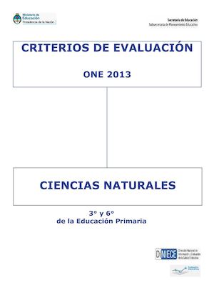 Criterios De Ciencias Naturales 3° Y 6° Primaria
