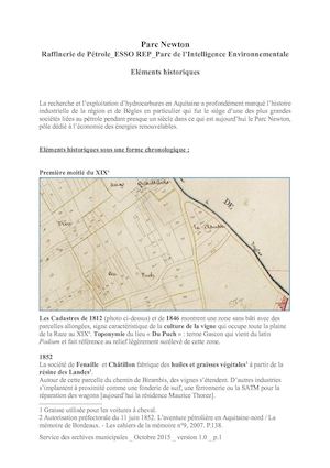 Parc Newton éLéments Historiques 1812 2013