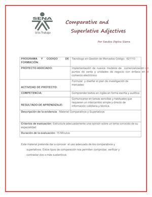 Comparative And Superlative Adjectives