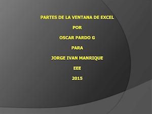 Trabajo Partes De La Ventana De Excel #1