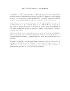 A Que Se Refiere El Término De Informática
