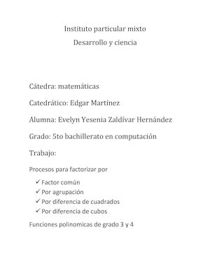 Procesos De Factorizacion