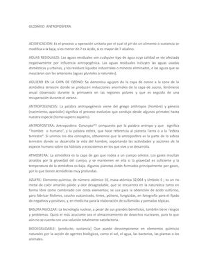 Glosario Antroposfera 5 Tt Quimica Ambiental
