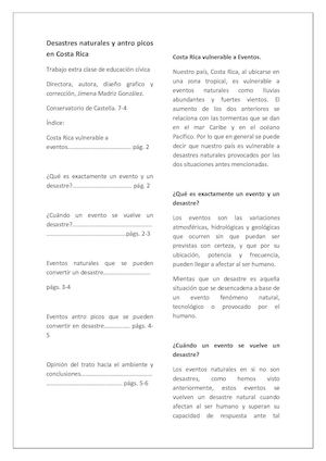 Desastres Naturales Y Antropicos En Costa Rica