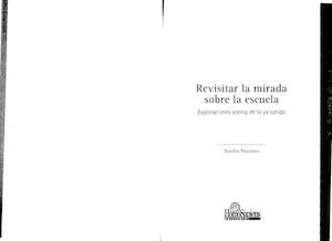 Nicastro Revisitar La Mirada Sobre La Escuela
