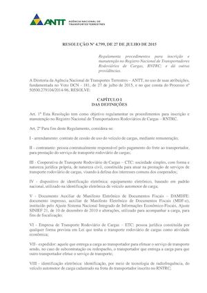 Resolução ANTT 4799
