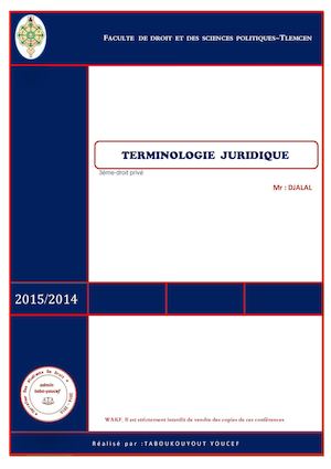 Terminologie Juridique 23 Avril 2015