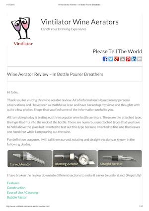 Wine Aerator Reviews Of 3 Aerators