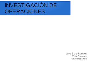 Investigacion De Operaciones