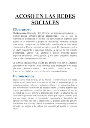 Acoso En Las Redes Sociales