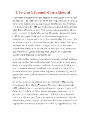 El Perú En La Segunda Guerra Mundial