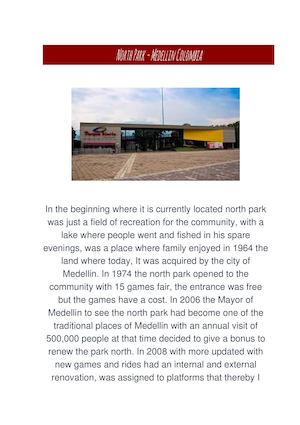 North Park - Medellin Colombia History