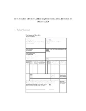 Documentos Y Formularios Requeridos Para El Proceso De Importación