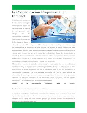 La Comunicación Empresarial En Internet