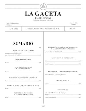Gaceta No 211 Viernes 6 De Noviembre De 2015