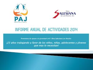 Promotora De Apoyo A La Juventud, I A P Actividades 2014