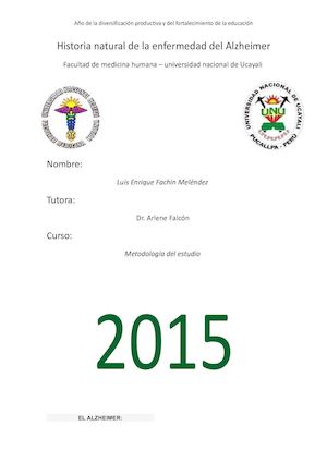 Historia Natural De La Enfermedad Del Alzheimer