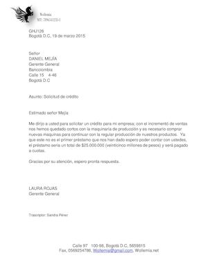 Carta Solicitud De Credito
