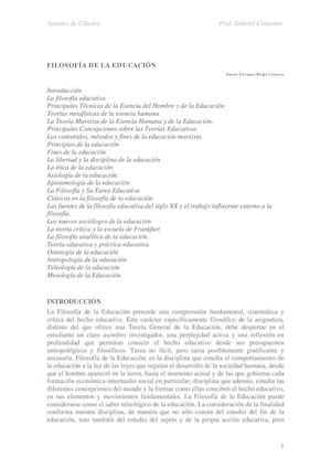 Filosofía De La Educación