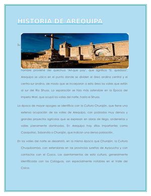 Historia De Arequipa