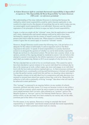 Is Galen Strawson Right To Conclude That Moral Responsibility Is Impossible
