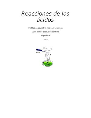 reacciones de los acidos