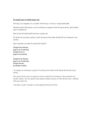 El cargol que no sabia pujar sol