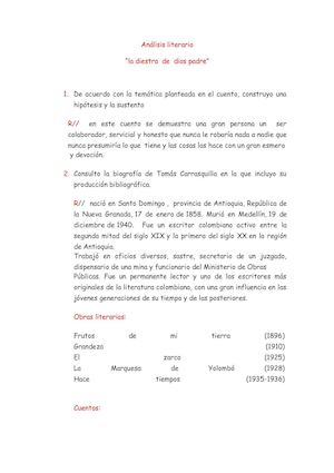 Análisis Literario En La Diestra De Dios Padre