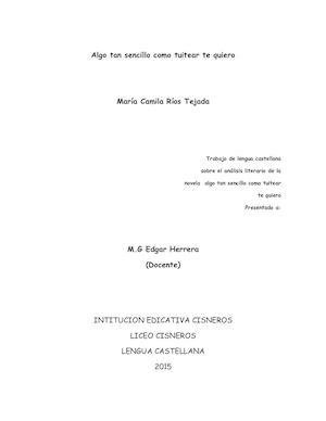 Algo Tan Sencillo Como Tuitear Te Quiero Camila