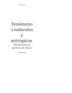 Fenómenos Naturales y antropicos