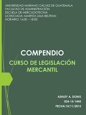 Compendio de Legislación Mercantil