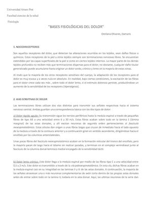 Bases Fisiológicas Del Dolor