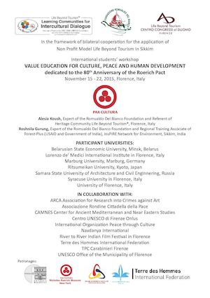 VALUE EDUCATION FOR CULTURE, PEACE AND HUMAN DEVELOPMENT NOVEMBER 15-22, 2015