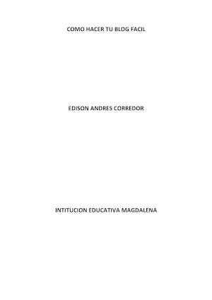 Como Hacer Tu Blog Facil