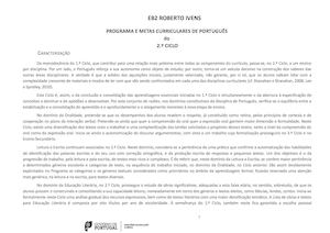 Programa E  Metas . PORTUGUÊS - 2º Ciclo